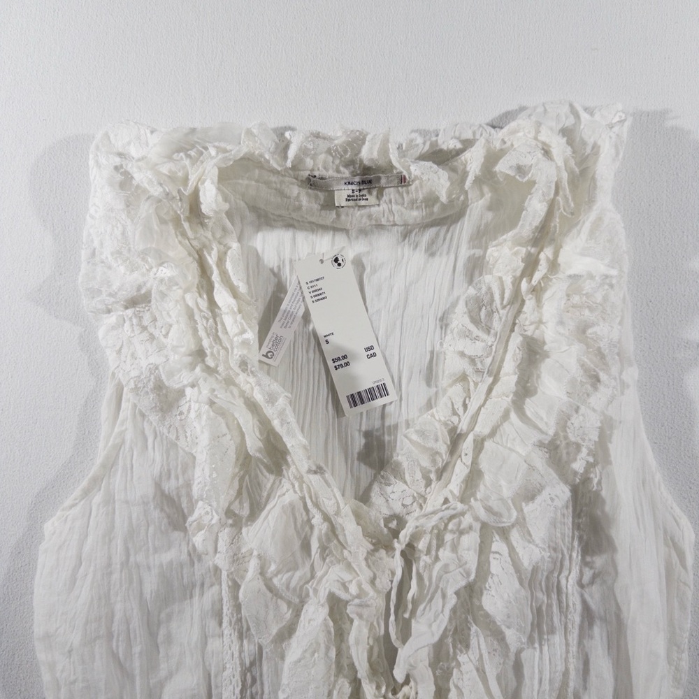 Kimchi Blue Clara Cascading Ruffle Tie-Front Tank Womens Size Small NWT - Picture 3 of 11